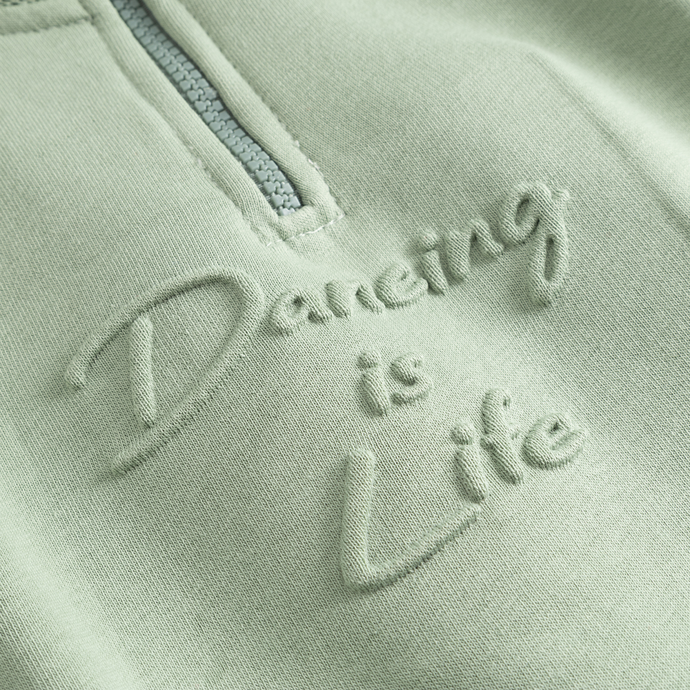 Damen Sweatshirt mit Half-Zip Grün