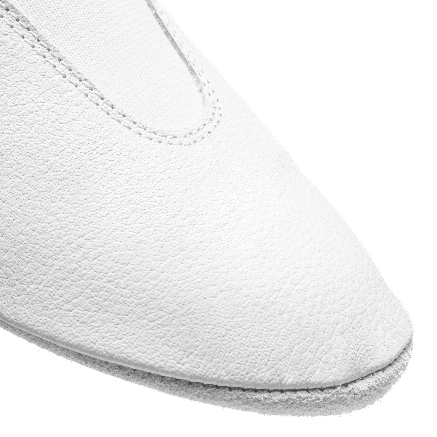 Gymnastikschuh Chromledersohle mit Gummieinsätzen 1041 Gymnastikschläppchen Weiß