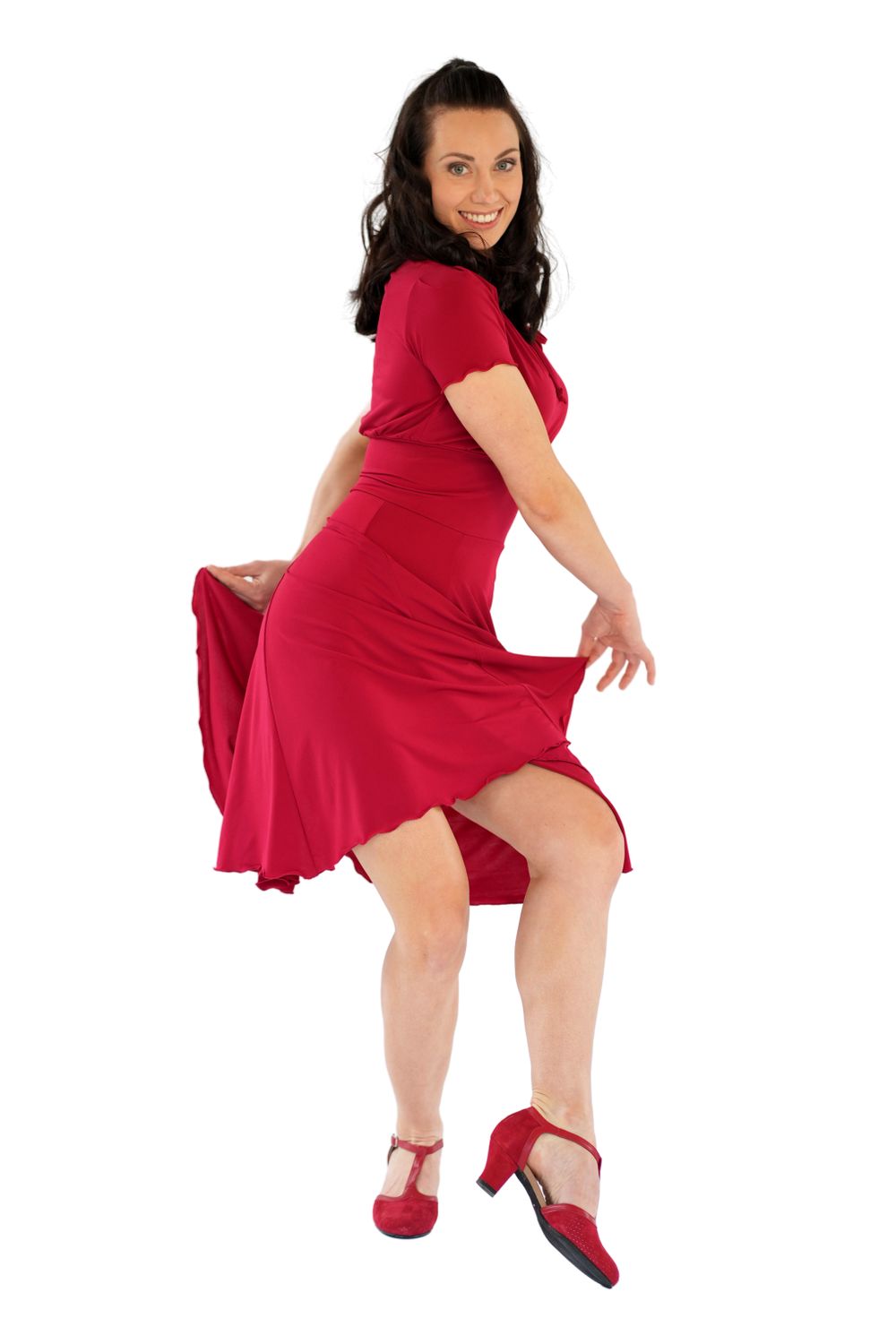 Damen Kleid mit Kurzarm Augusta RU5751 Damen Kleid mit Kurzarm Augusta  rot