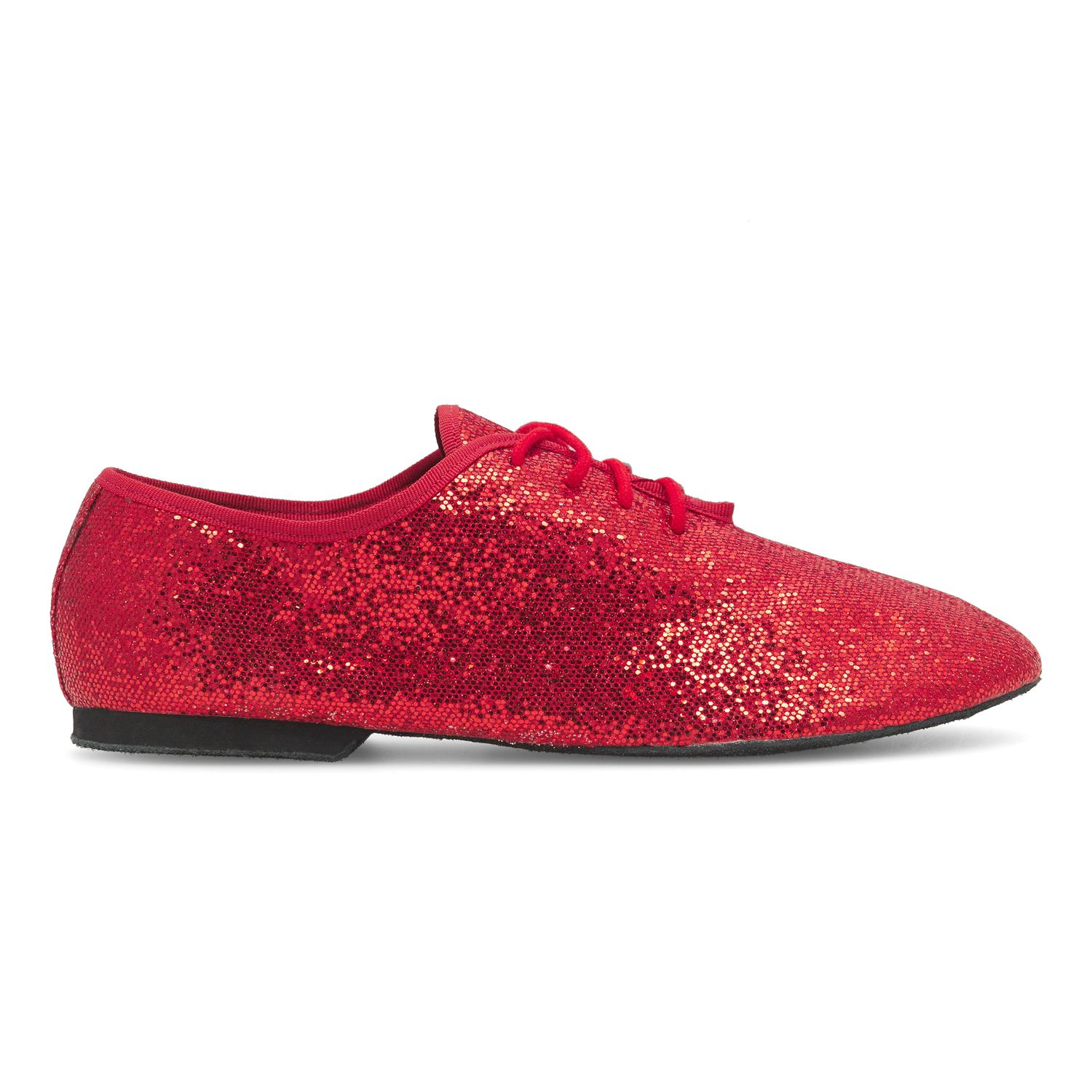 Jazzschuhe aus Glanz-Spinnstoff mit ganzer Chromledersohle JZ79  Jazzschuh mit Chromledersohle  rot