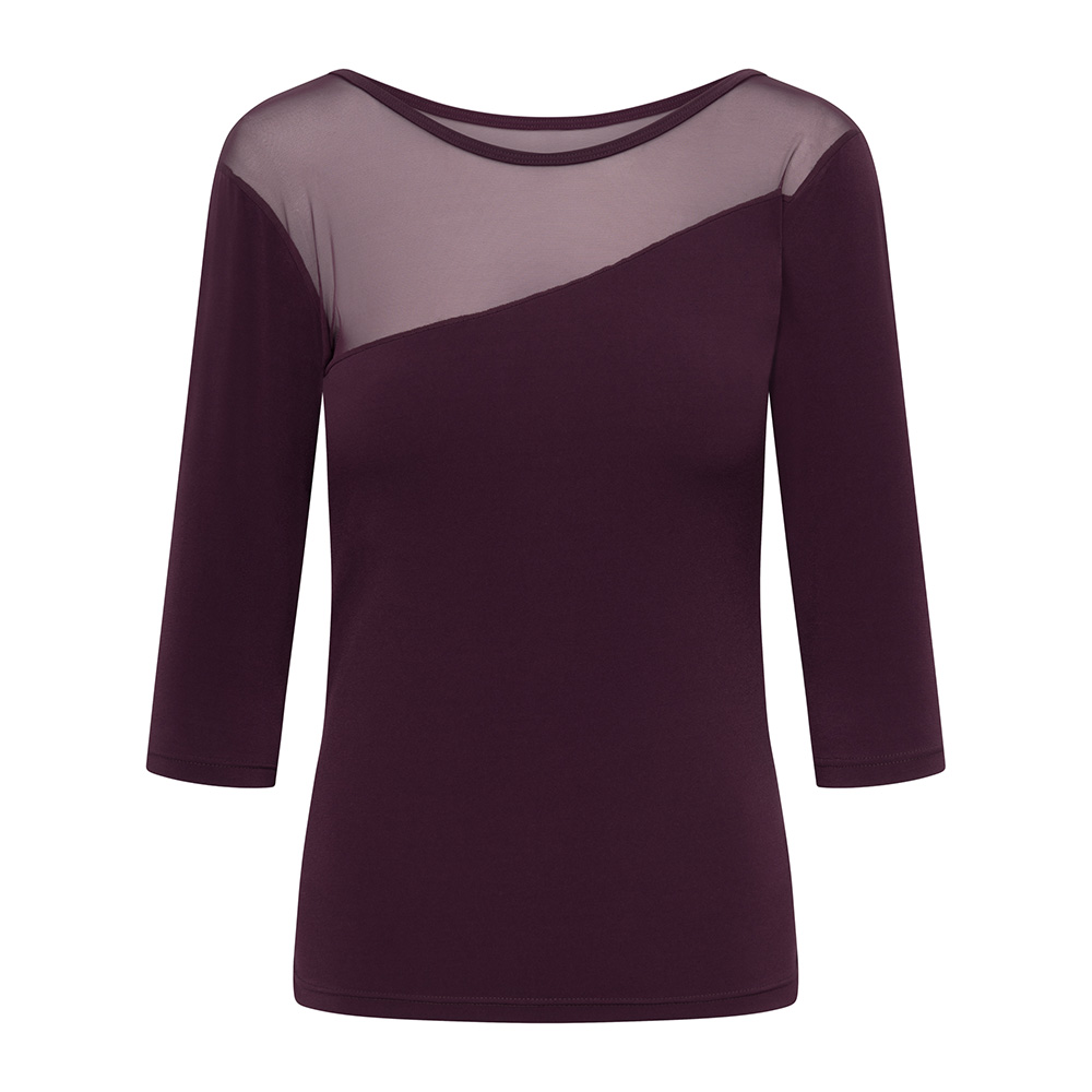 Shirt mit 1/2-Arm Aubergine 