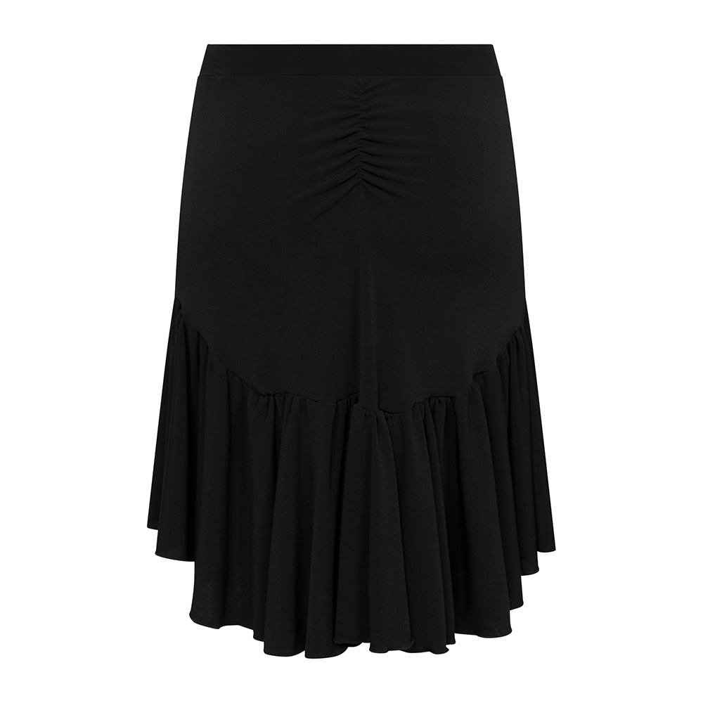 Damen Rock Knielang Schwarz