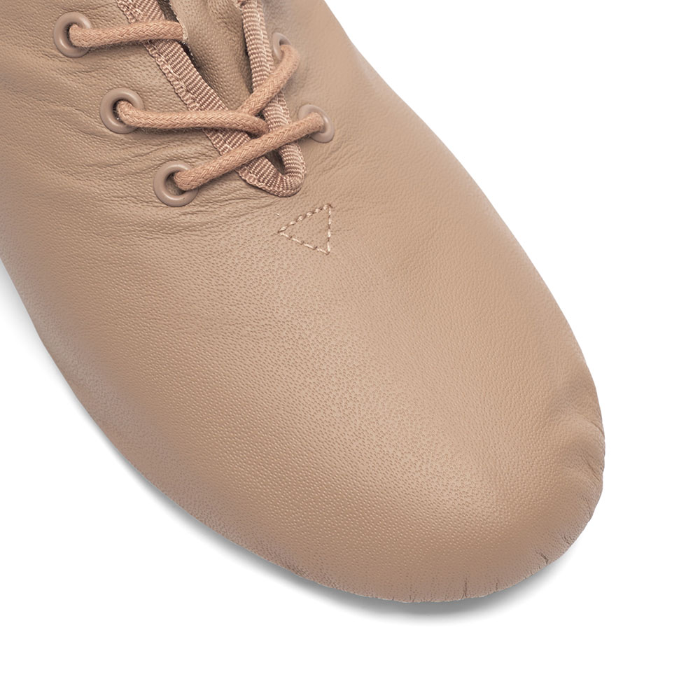 Jazzschuhe aus Leder mit geteilter Gummisohle JZE09 Jazzschuhe aus Leder mit geteilter Gummisohle Caramel