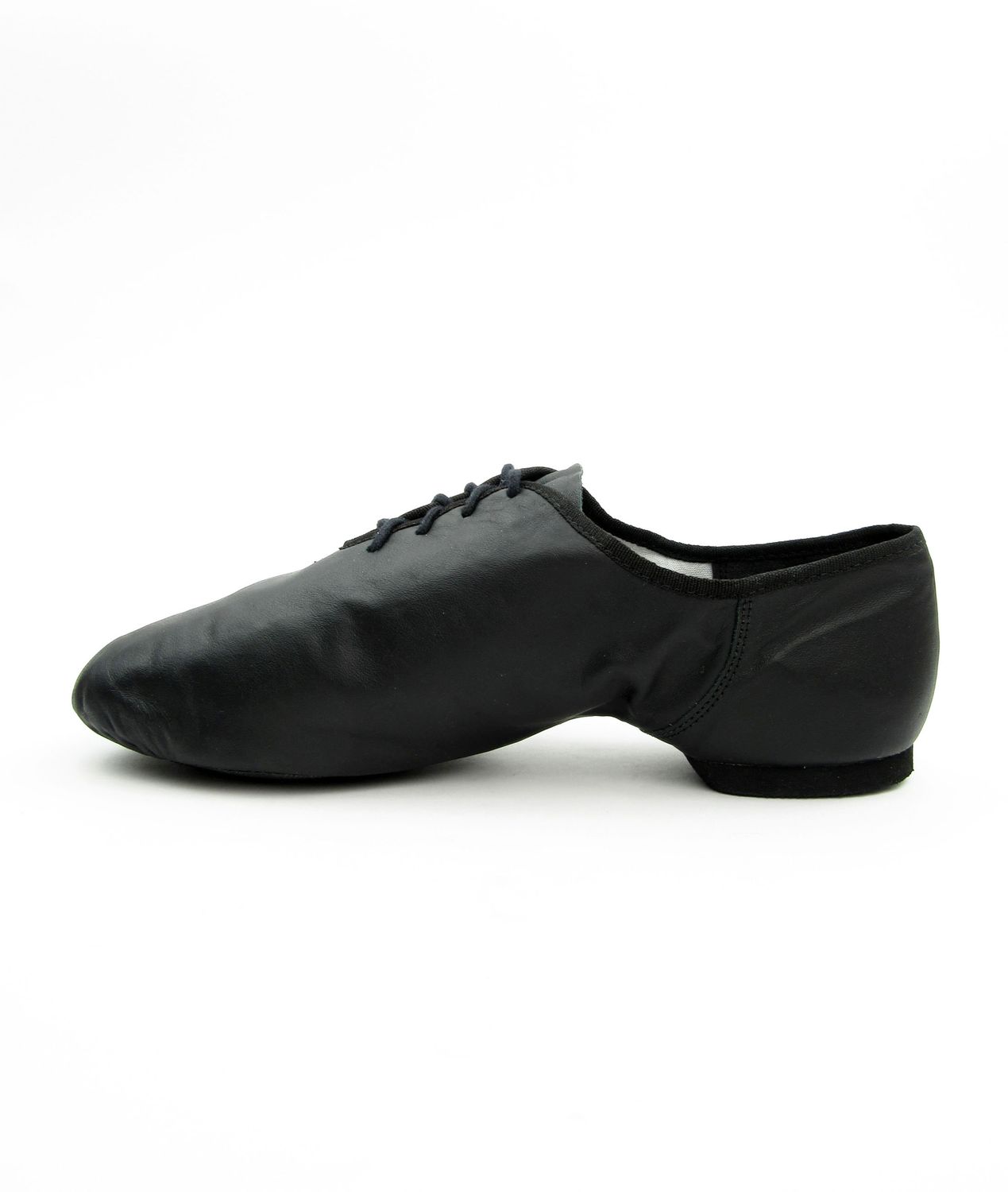 Jazzschuhe aus Leder mit geteilter Gummisohle JZE10 Jazzschuhe aus Leder mit geteilter Gummisohle schwarz