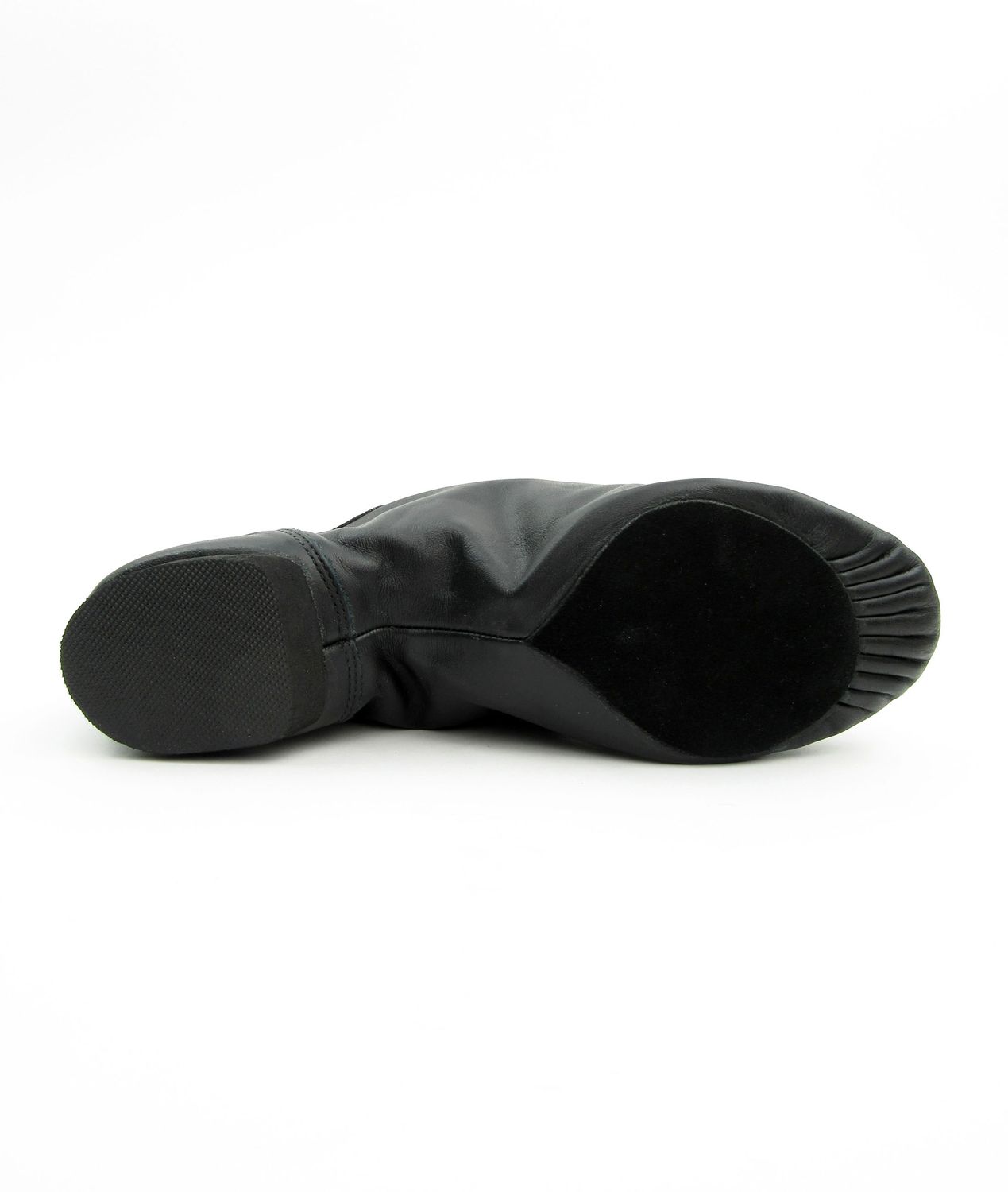 Jazzschuhe aus Leder mit geteilter Chromledersohle und Gummiabsatz JZE10A Jazzschuhe aus Leder mit geteilter Chromledersohle schwarz