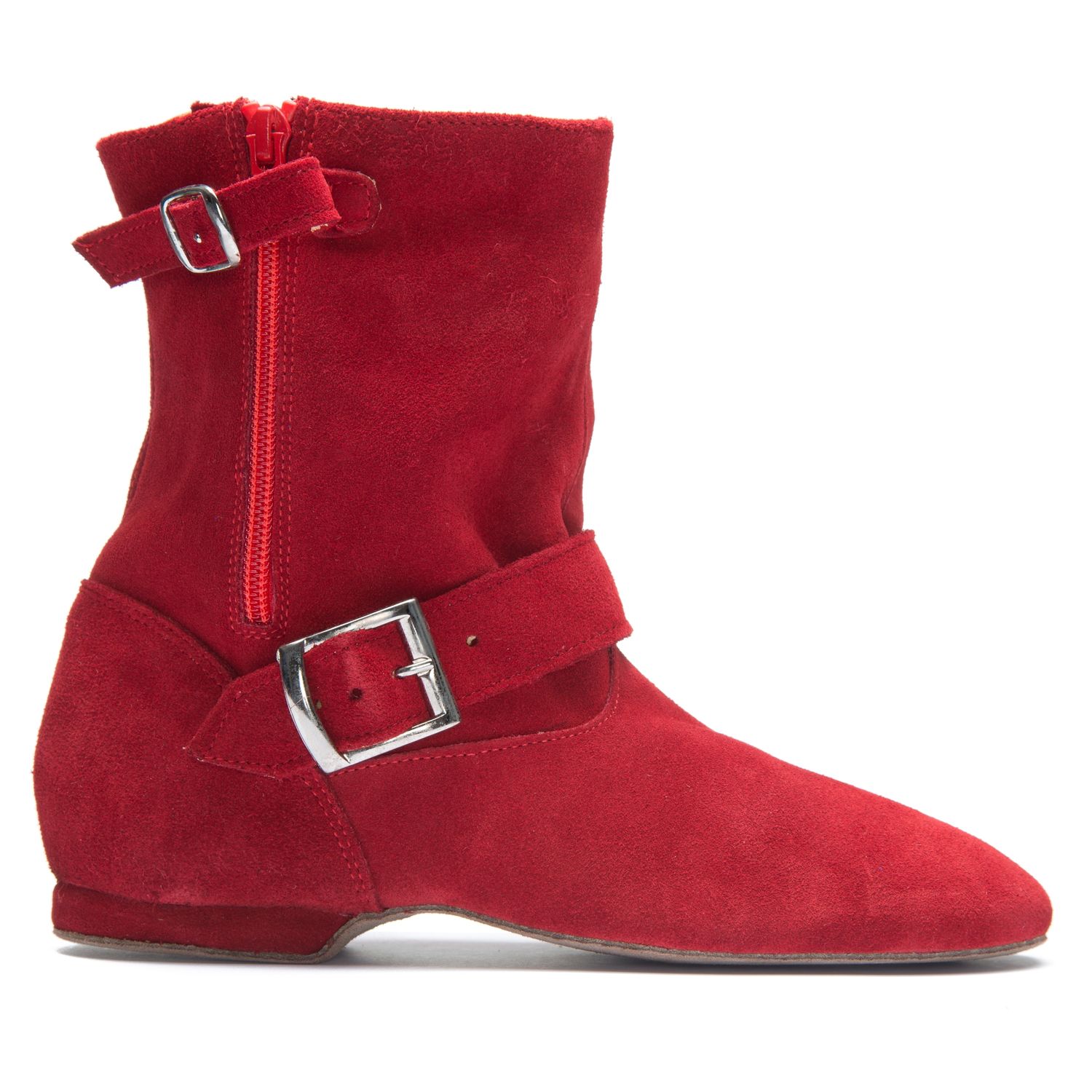 West Coast Swing Stiefel aus Wildleder mit Chromledersohle 8835 West Coast Swing Stiefel aus Wildleder mit Chromledersohle rot
