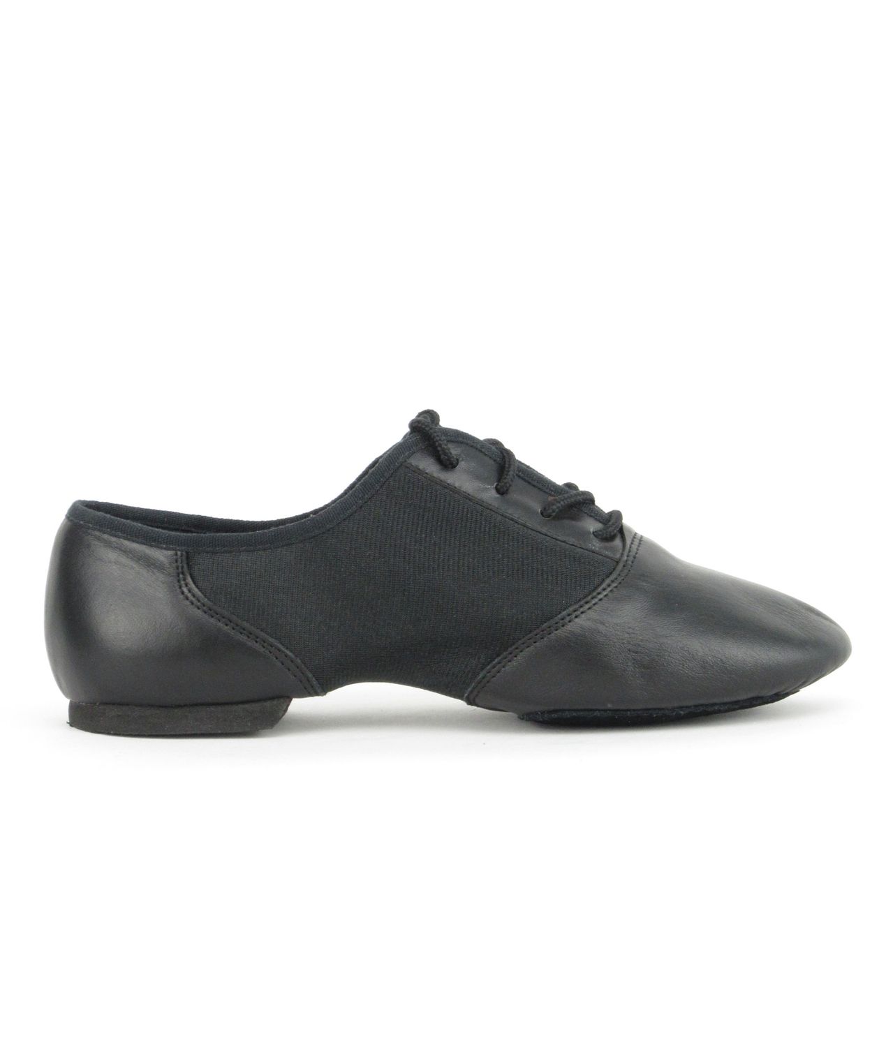 Jazzschuhe aus Leder und Neopreneinsatz mit geteilter Chromledersohle und EVA-Absatz 1275 Jazzschuhe aus Leder und Neopreneinsatz mit geteilter Chromledersohle und EVA-Absatz schwarz
