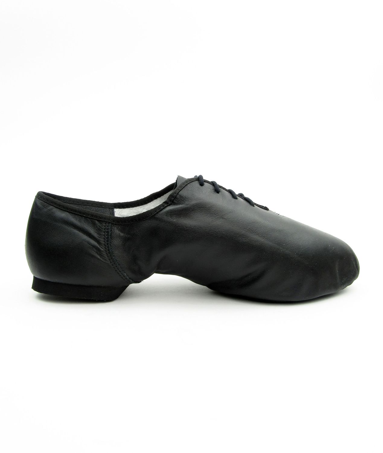 Leather jazz shoes with split rubber sole JZE10 Jazzschuhe aus Leder mit geteilter Gummisohle schwarz