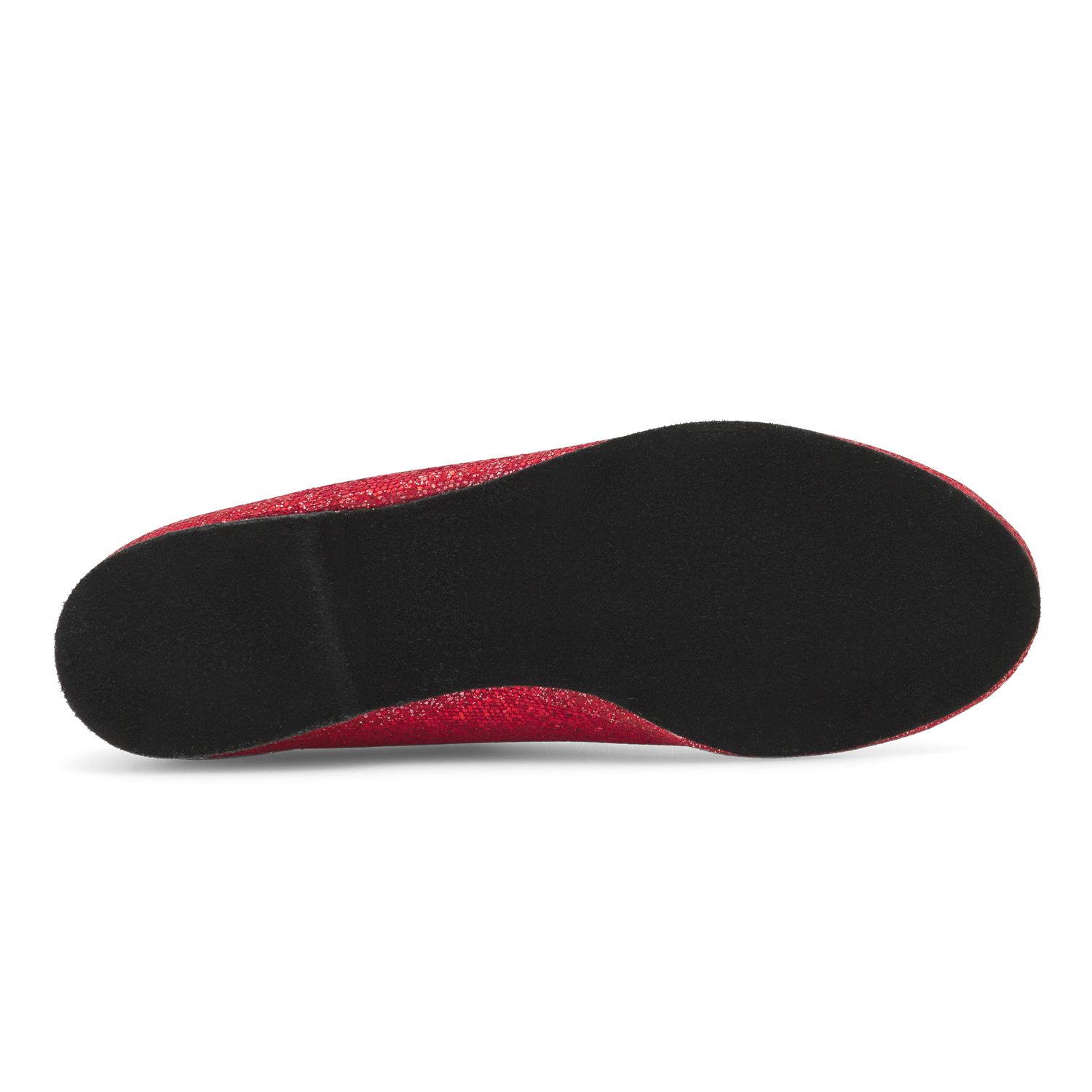Jazzschuhe aus Glanz-Spinnstoff mit ganzer Chromledersohle JZ79  Jazzschuh mit Chromledersohle  rot