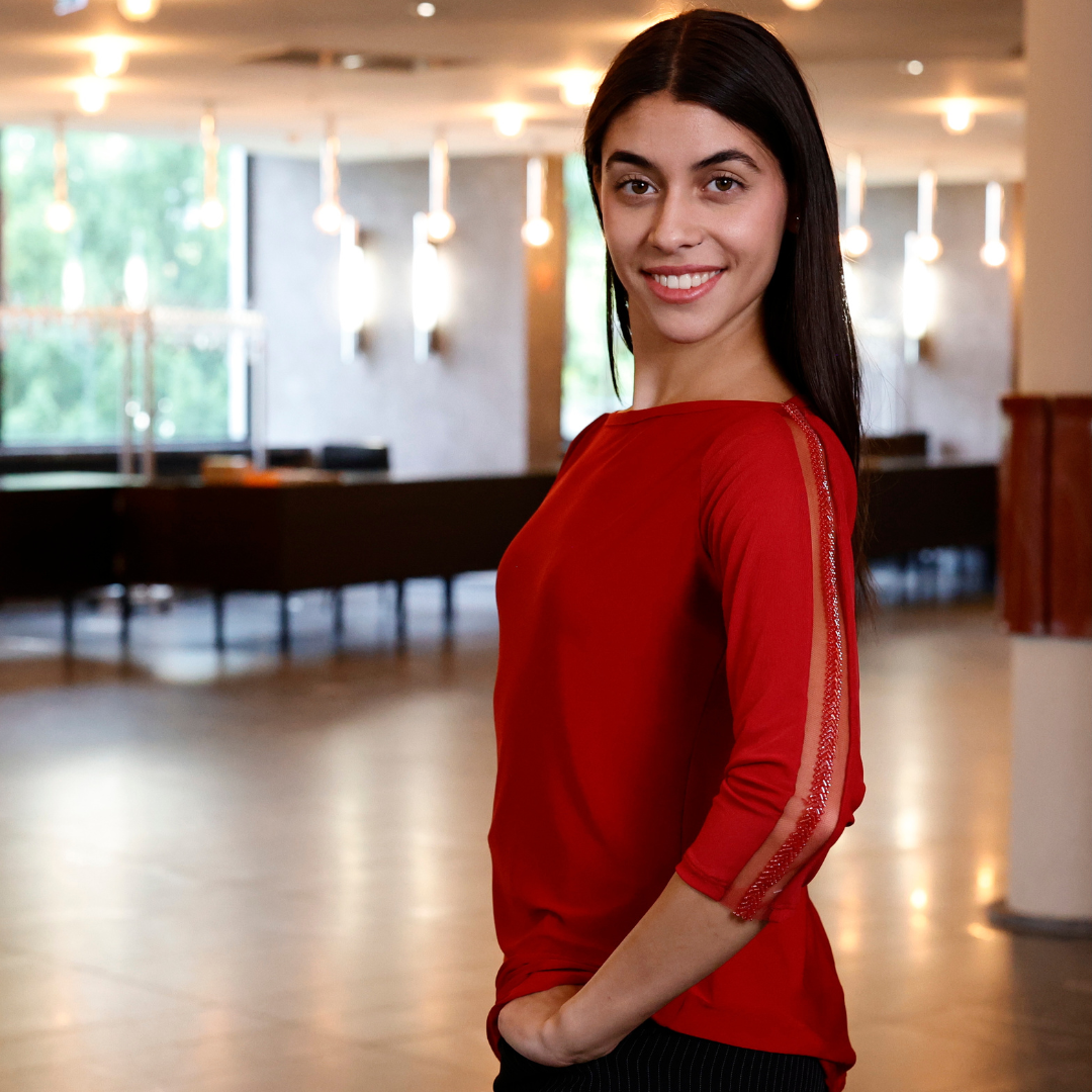 Tanzshirt 3/4 Ärmel Burgundy 